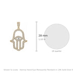 Hamsa Hand Eye Moissanite Pendant in 14K Gold Over Silver, 1 Carat (3)