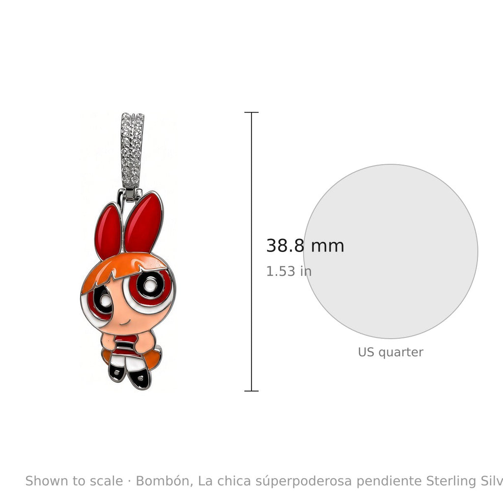 Bombón, La chica súperpoderosa pendiente Sterling Silver 925 con CZ (3)