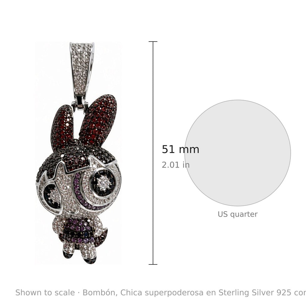 Bombón, Chica superpoderosa en Sterling Silver 925 con CZ (3)