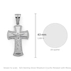925 Sterling Silver Rhodium Crucifix Pendant with Moissanite Halo, 1.00ct (3)