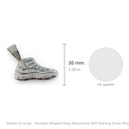 Sneaker-Shaped Pave Moissanite 925 Sterling Silver Rhodium Pendant (3)