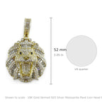 18K Gold Vermeil 925 Silver Moissanite Pavé Lion Head Pendant 7ct (3)