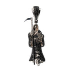 Grim Reaper Silver Pendant with Black moissanite