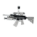 Men's Iced Out Silver AK Rifle 2.75ct Moissanite Pendant in 925 Sterling