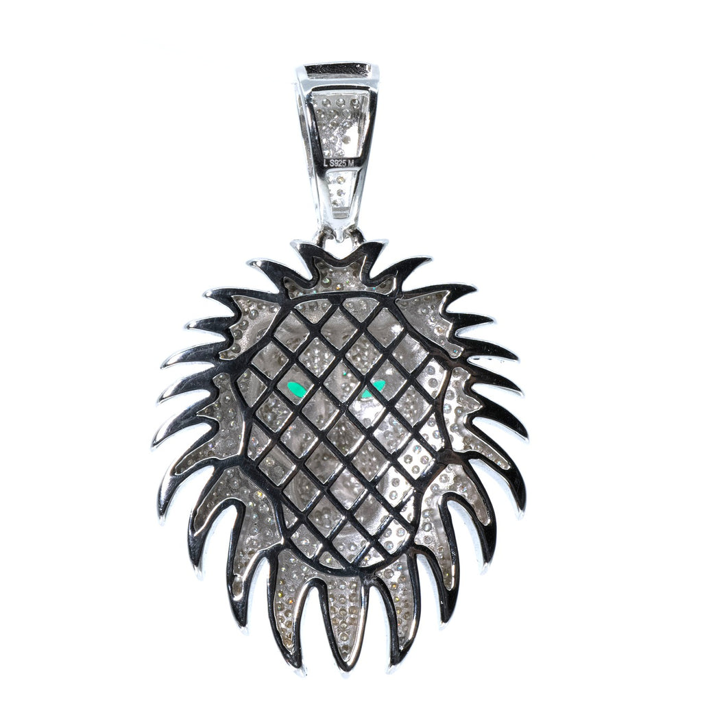 Men's 925 Sterling Silver Lion Head Pendant Moissanite, 6.5ct (2)
