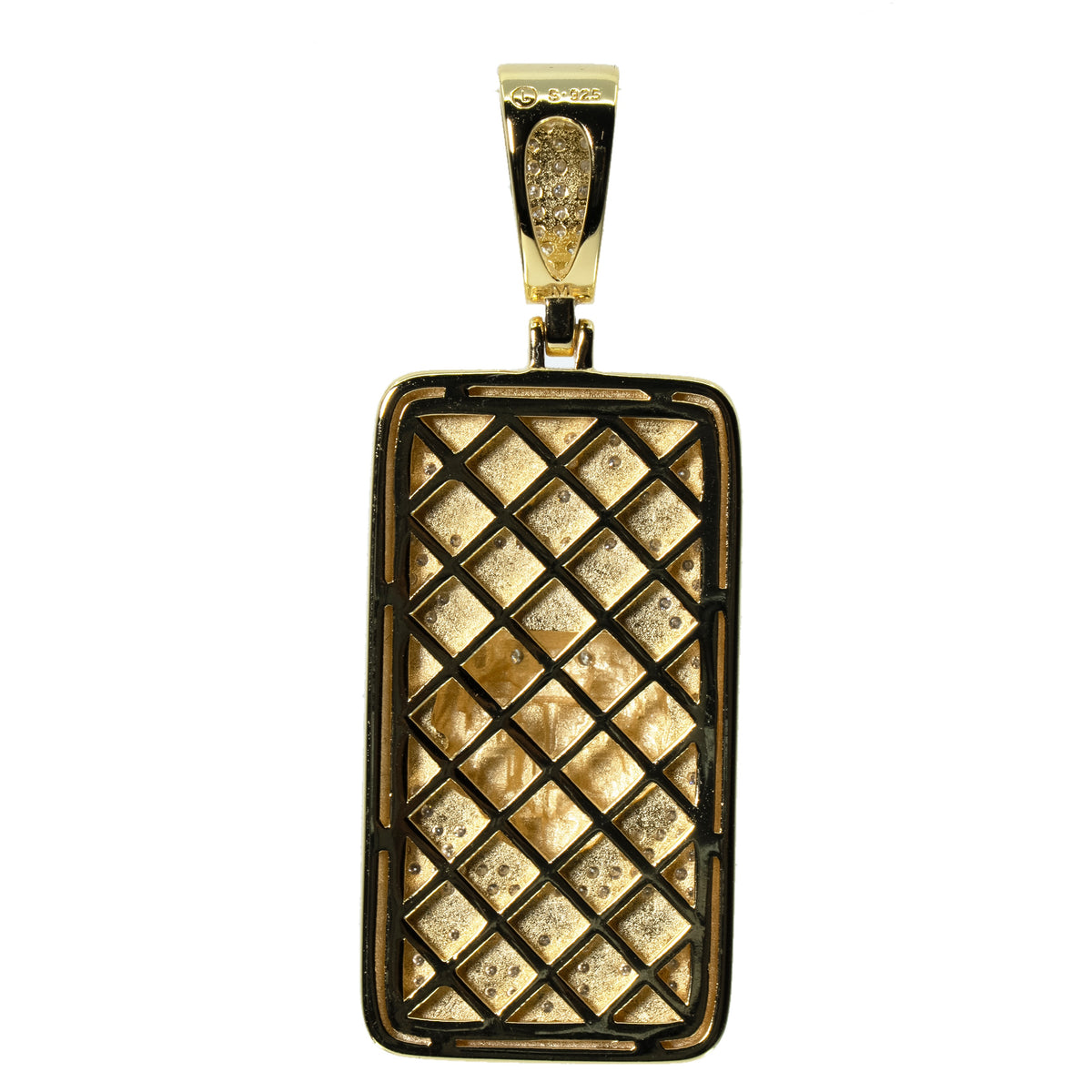 King Luck Lion Dog Tag Pendant with moissanite (2)