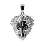 Men's 925 Sterling Silver Moissanite Lion Head Statement Pendant 3.5ct (2)
