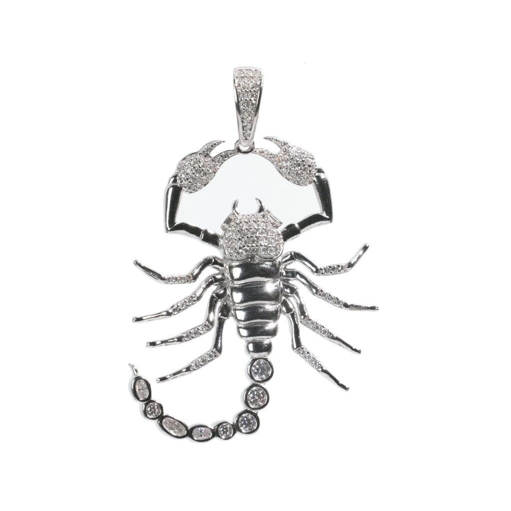 925 Sterling Silver Scorpion Moissanite Statement Pendant 3 Carats