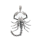 925 Sterling Silver Scorpion Moissanite Statement Pendant 3 Carats