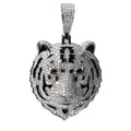 Pavé Moissanite Tiger Head Pendant in 925 Sterling Silver 4.2ct