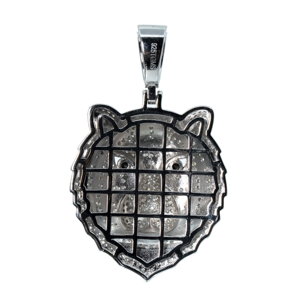 Pavé Moissanite Tiger Head Pendant in 925 Sterling Silver 4.2ct (2)