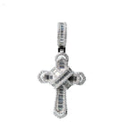 Baguette Moissanite Cross Pendant in 925 Sterling Silver