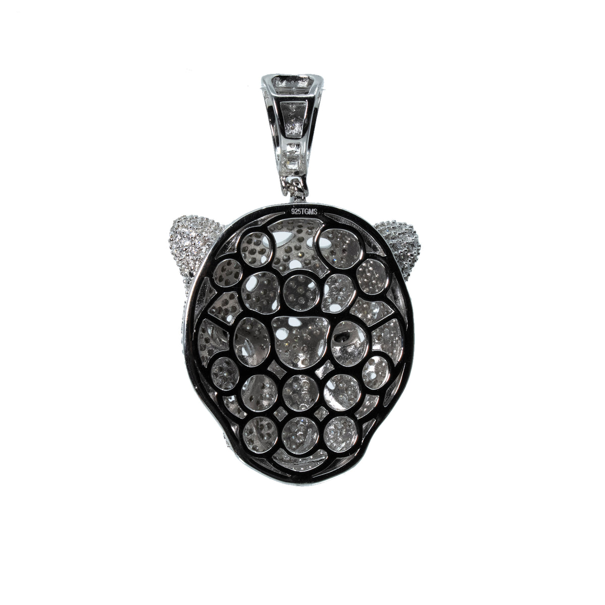 Pavé Moissanite Panther Head 925 Sterling Silver Pendant 4.2ct (2)