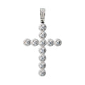 Men's 925 Sterling Silver Moissanite Halo Cross Pendant 2.5ct