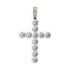 Men's 925 Sterling Silver Moissanite Halo Cross Pendant 2.5ct