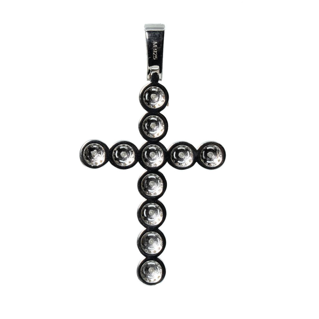 Men's 925 Sterling Silver Moissanite Halo Cross Pendant 2.5ct (2)
