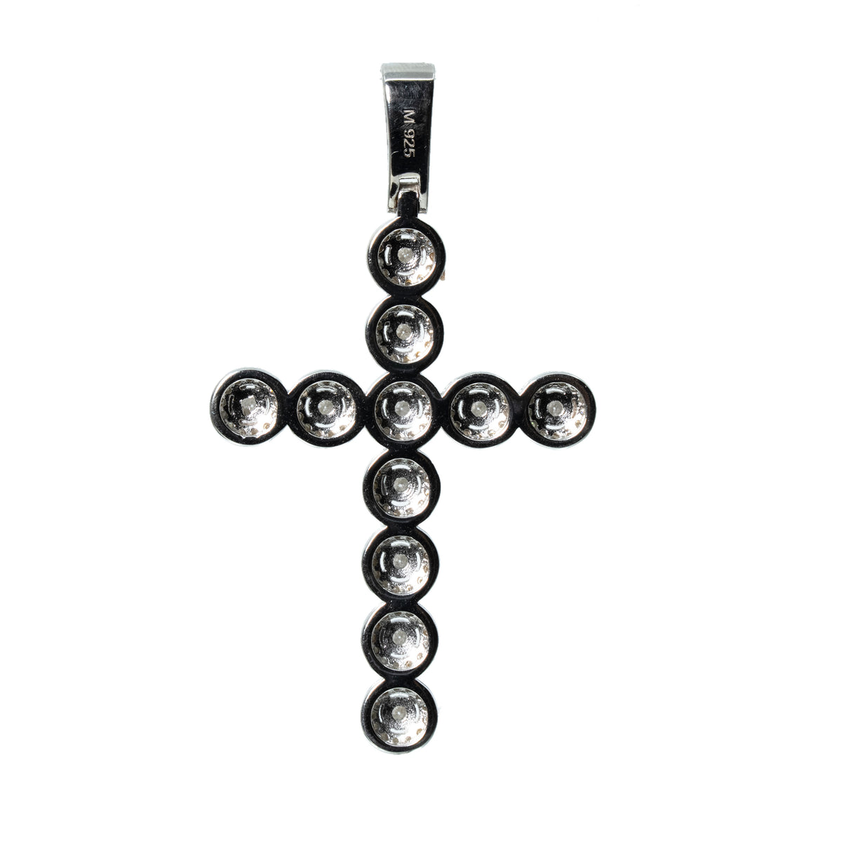 Men's 925 Sterling Silver Moissanite Halo Cross Pendant 2.5ct (2)