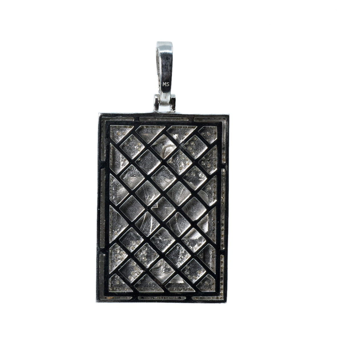 King of Diamonds Iced Out Playing Card Pendant in Silver with Moissanite (2)