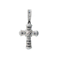 Baguette Moissanite Cross Pendant with Pave Accents in 925 Sterling Silver 3.59ct