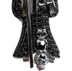 Sterling Silver Grim Reaper Pendant with Black Moissanite Pavé Robe and Scythe, 1.8in, 2.5ct (3)
