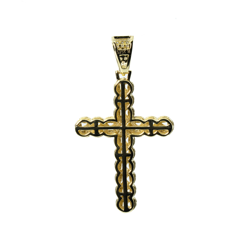 Lattice Cross 925 Sterling Silver Moissanite Pendant 3.5ct (2)