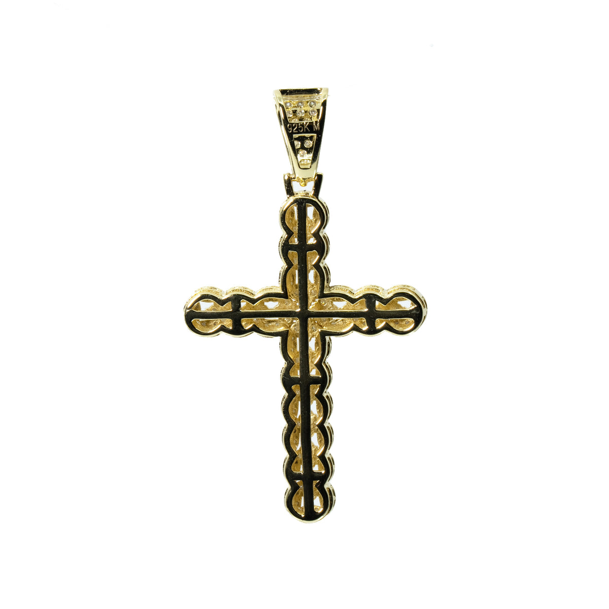 Lattice Cross 925 Sterling Silver Moissanite Pendant 3.5ct (2)