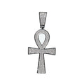Iced Out Ankh Cross 925 Silver Pendant with 2ct Moissanite