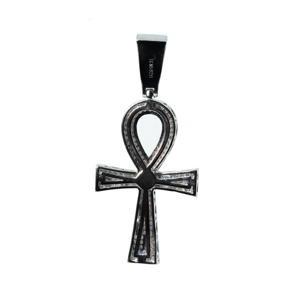 Iced Out Ankh Cross 925 Silver Pendant with 2ct Moissanite (2)