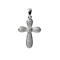 Pave Moissanite Cluster Cross Pendant in 925 Sterling Silver