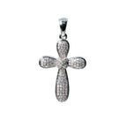 Pave Moissanite Cluster Cross Pendant in 925 Sterling Silver