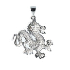 Textured 925 Sterling Silver Ornate Dragon Motif Pendant (2)