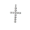 925 Sterling Silver Moissanite Pave Cluster Cross Pendant 1.5ct