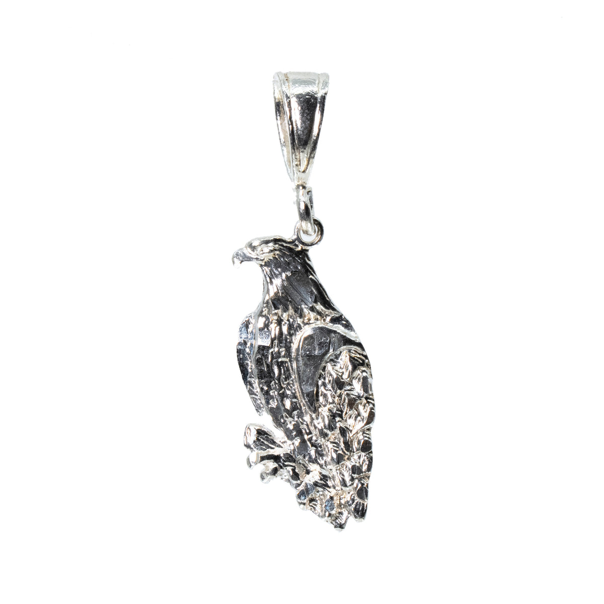 Textured Sterling Silver 925 Eagle Bird Pendant