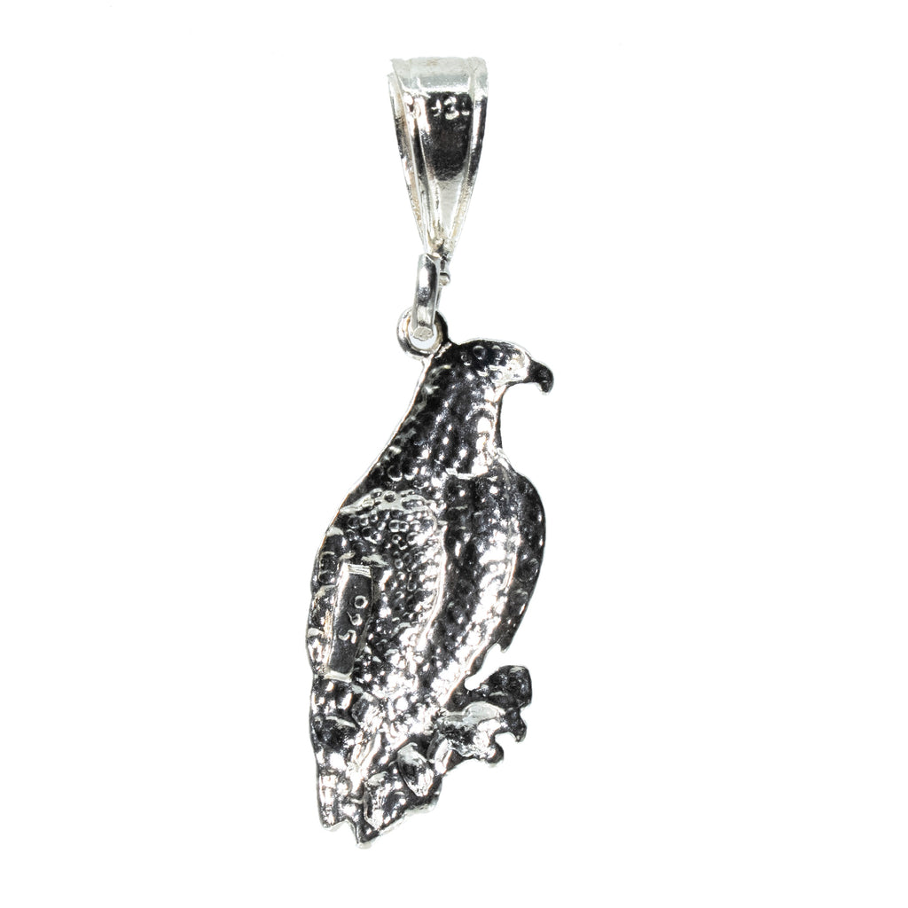 Textured Sterling Silver 925 Eagle Bird Pendant (2)