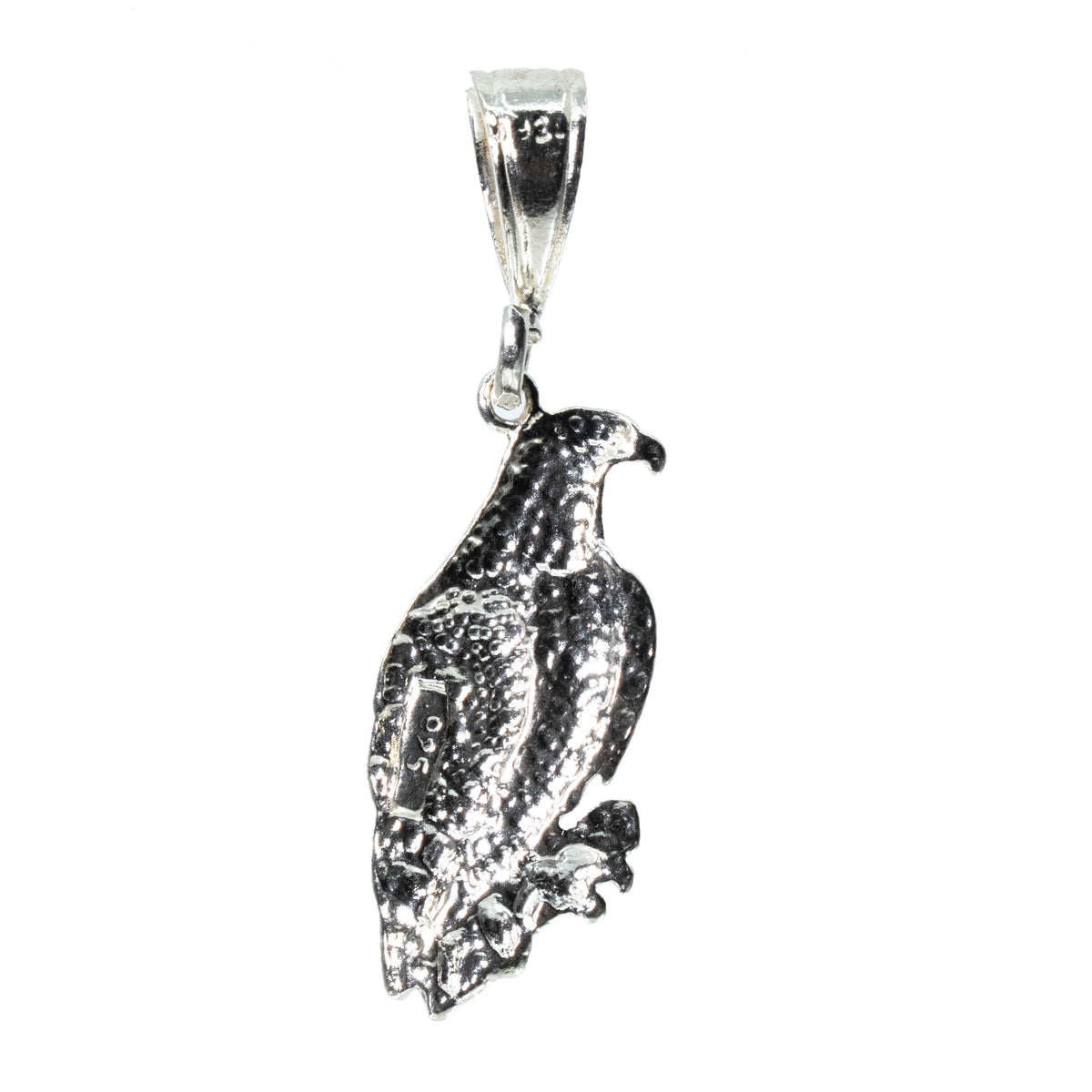Textured Sterling Silver 925 Eagle Bird Pendant (2)