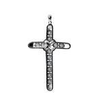 Silver Moissanite Cross Pendant with Knot Center (2)
