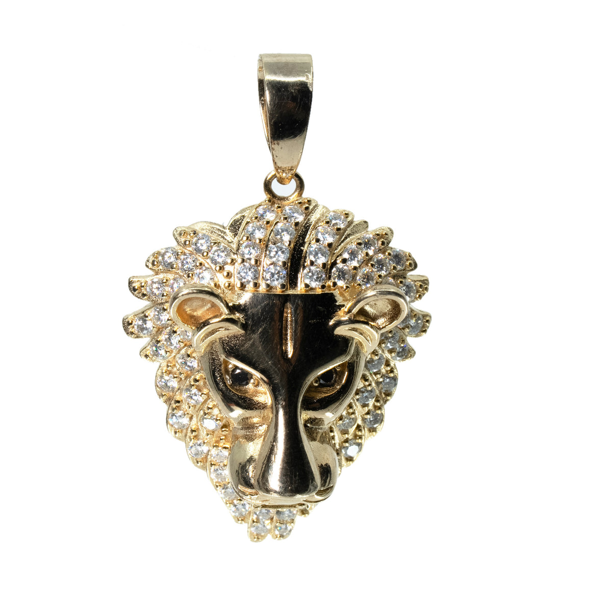 Men's 925 Sterling Silver Moissanite Lion Head Statement Pendant 3.5ct