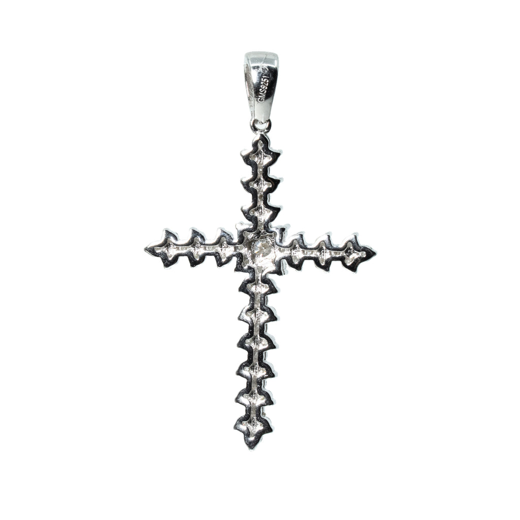 925 Sterling Silver Moissanite Cross Cluster Pendant 1.5ct (2)