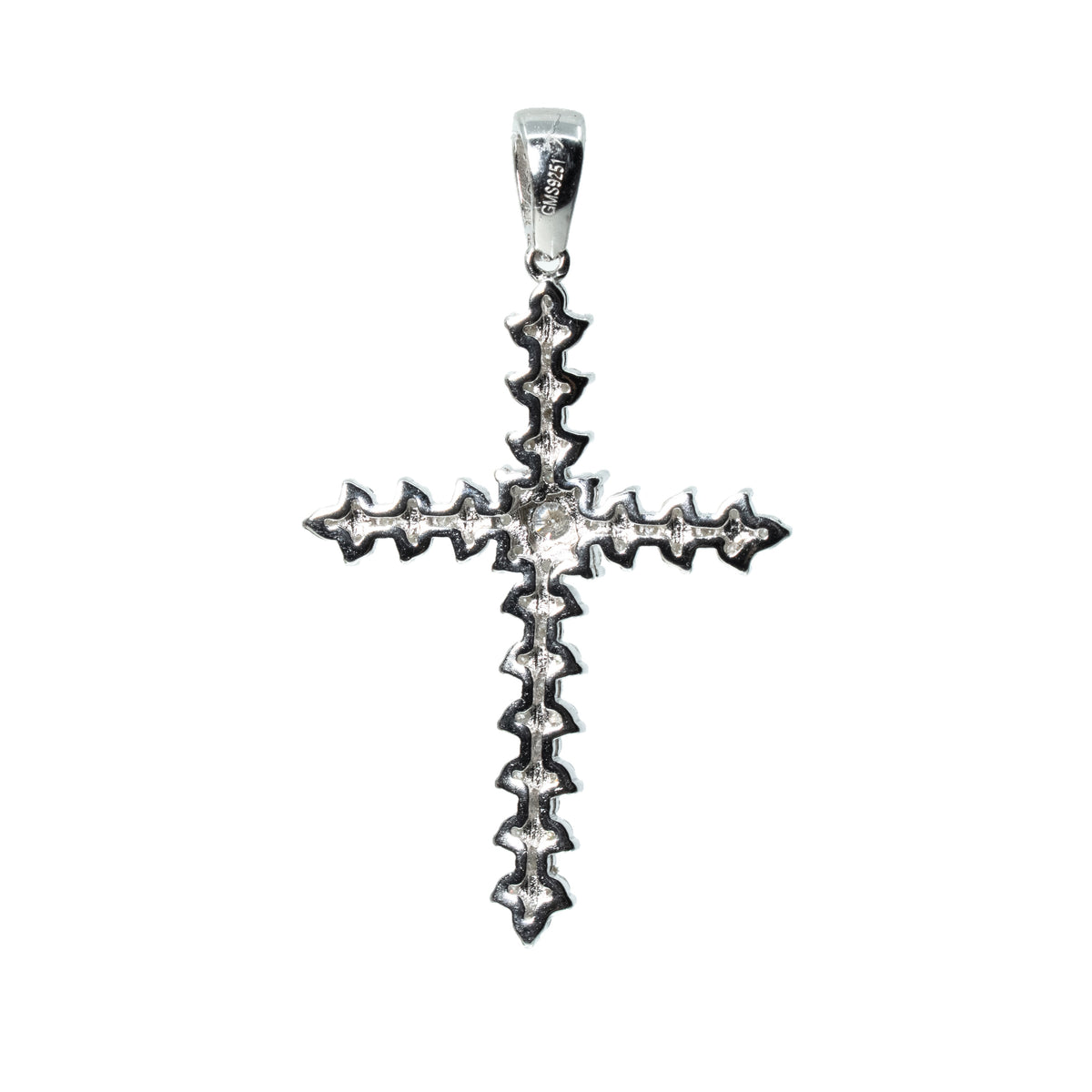 925 Sterling Silver Moissanite Cross Cluster Pendant 1.5ct (2)