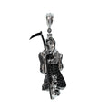 Sterling Silver Grim Reaper Pendant with Black Moissanite 3ct