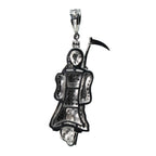 Sterling Silver Grim Reaper Pendant with Black Moissanite 3ct (2)