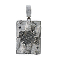 King Playing Card Pendant in 925 Silver with Black and White Moissanite 6ct
