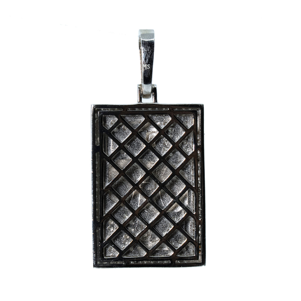 Queen of Diamonds Playing Card Pendant in Silver with Moissanite (2)