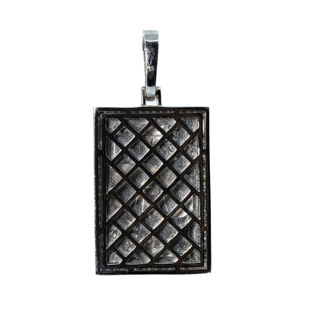 Queen of Diamonds Playing Card Pendant in Silver with Moissanite (2)