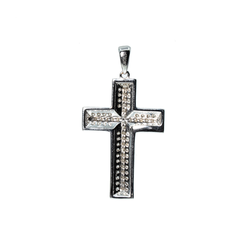 Sterling Silver 925 Moissanite Pave Cross Pendant 1ct (2)