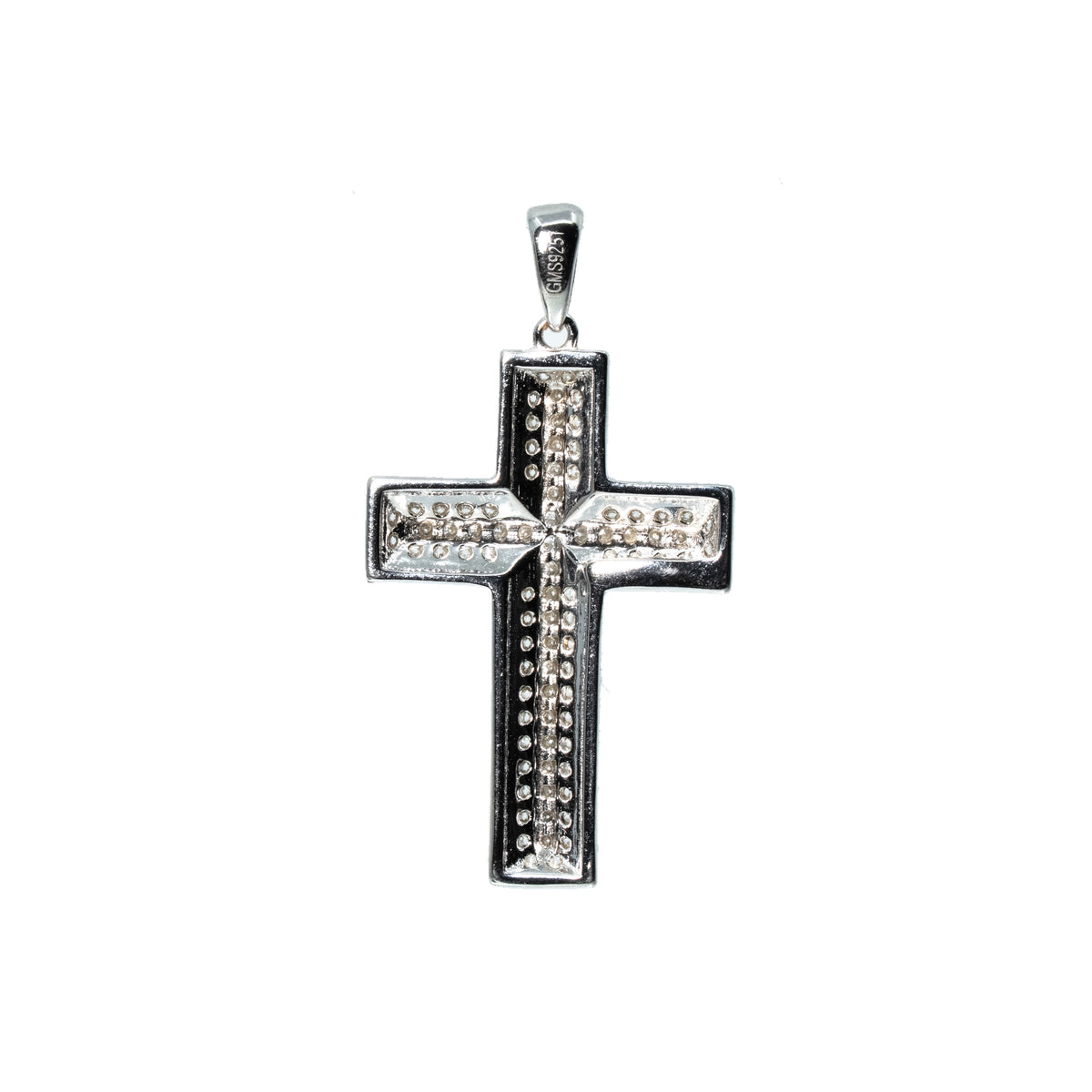 Sterling Silver 925 Moissanite Pave Cross Pendant 1ct (2)
