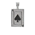 Ace of Spades Iced-Out Pendant in Silver with Moissanite