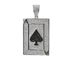 Ace of Spades Iced-Out Pendant in Silver with Moissanite