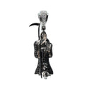 Silver Grim Reaper Pendant with Black & White moissanite