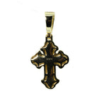 14K Gold Over Silver Pave Moissanite Baguette Cross Pendant 3.00ct (2)